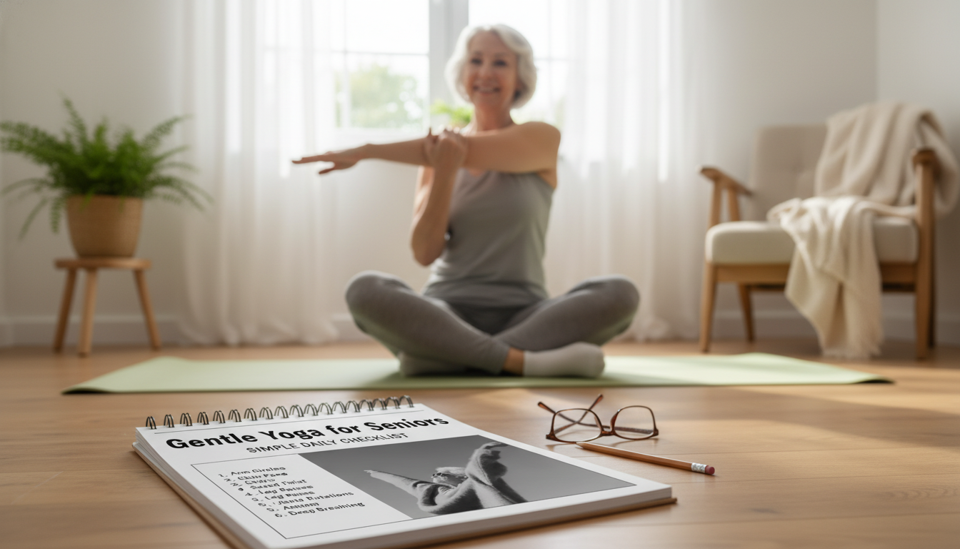 Gentle Yoga for Seniors: Simple Daily Checklist (10–20)