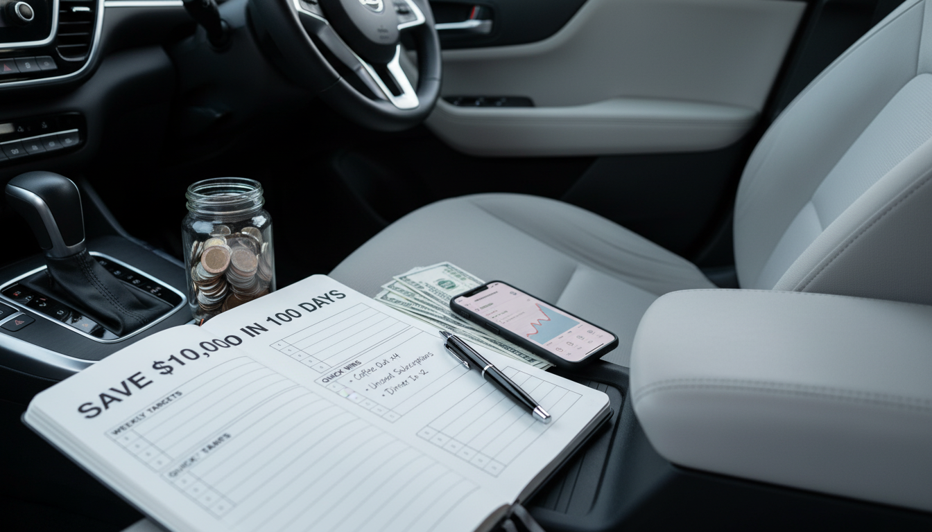 Save $10,000 in 100 Days: Weekly Targets + Quick Wins