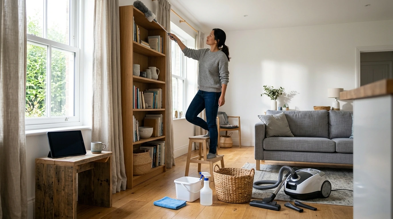 Top-to-Bottom Cleaning Routine: Dust Less, Clean Faster